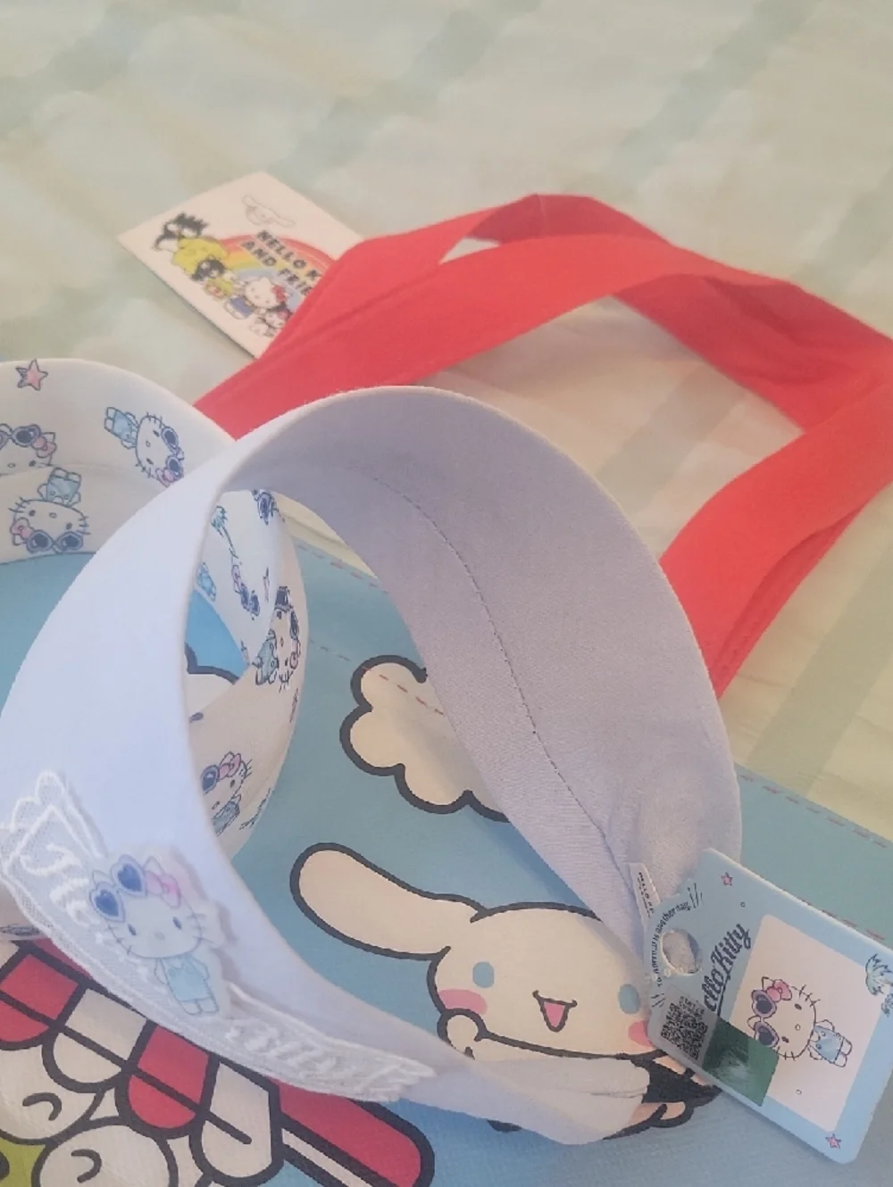 BUNDLE of Sanrio HELLO KITTY Ice Cream Tote 2 Headbands CREME SHOP Lip Balm NWT